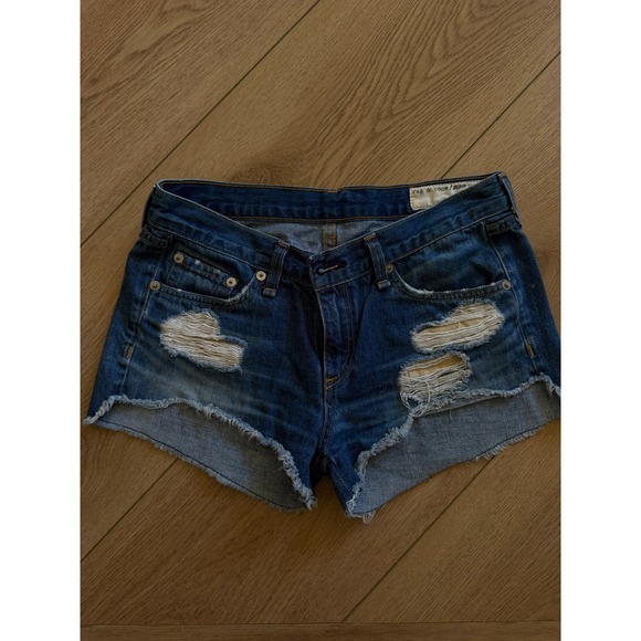 rag & bone Pants - Rag & Bone JEAN Freeport Distressed Denim Shorts Blue W1907K273FRE Size 25